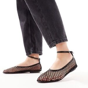 Mango Net Ballerinas - Black - 39